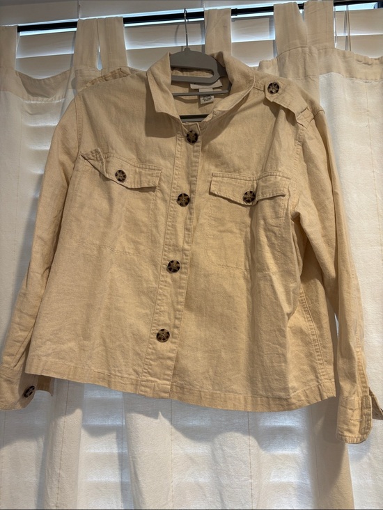 Peck & Peck Jackets & Blazers - Peck&Peck Cream White Linen Cotton Blend Cropped Jacket Women’s Size Small